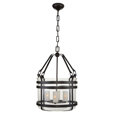 Corbett Large Smoke Bell Lantern in Aged Iron