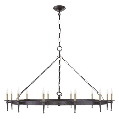 Branson Large Chandelier in Aged Iron