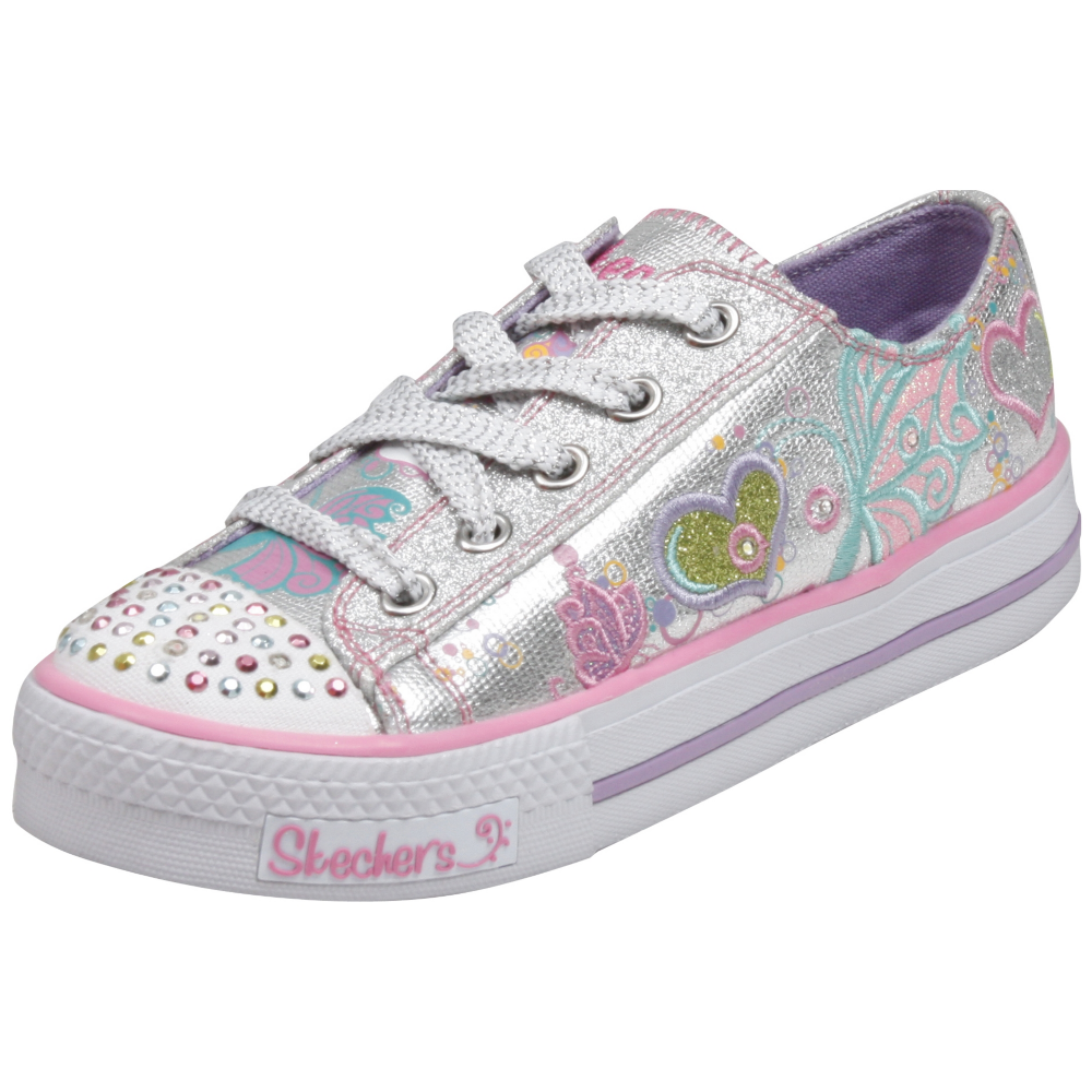 Skechers Lights- Shuffles - Flirty Flutters Casual Shoe - Toddler,Youth - ShoeBacca.com