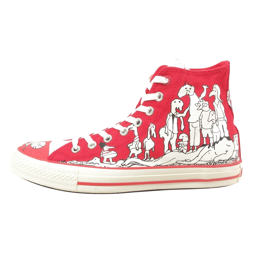 Converse (PRODUCT) Red Chuck Taylor All Star 100 Peepz Hi Retro Shoes - Unisex - ShoeBacca.com