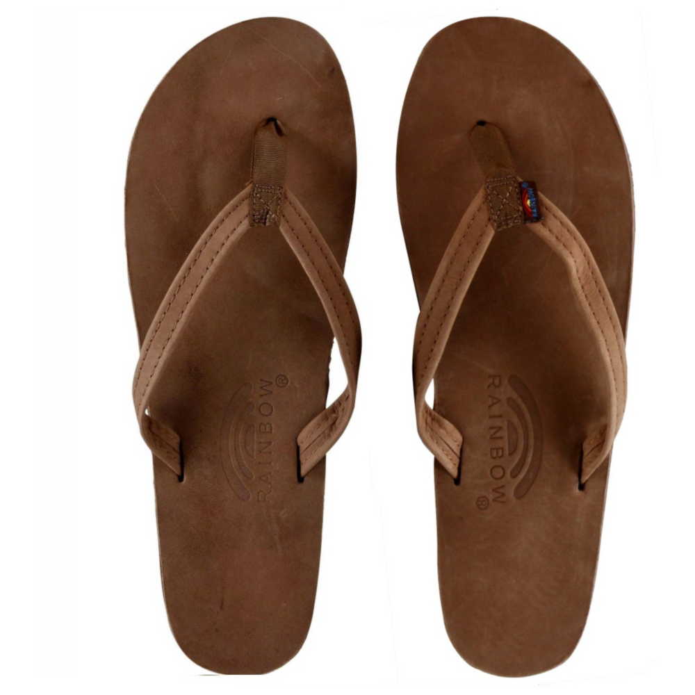 Rainbow Premium Leather Narrow Strap Single Layer Sandals Shoe - Women - ShoeBacca.com