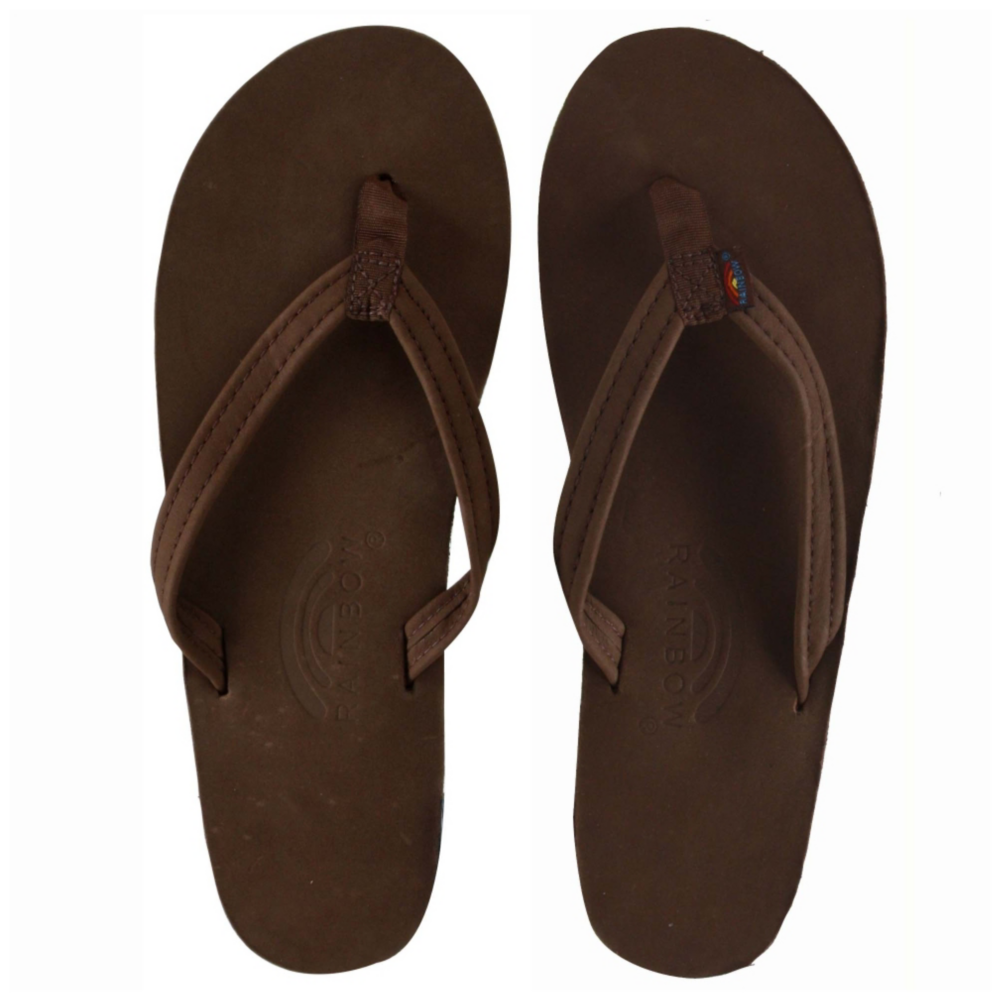 Rainbow Premium Leather Narrow Strap Single Layer Sandals Shoe - Women - ShoeBacca.com