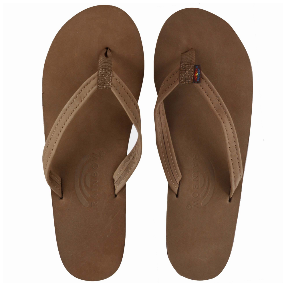 Rainbow Premium Leather Narrow Strap Double Layer Sandals Shoe - Women - ShoeBacca.com