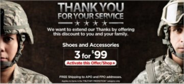 Thanks for your service.  Enjoy our 3 for $99 promotion.