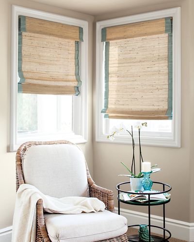 Natural Woven Flat Fold Cordless Shade