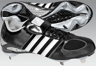 Adidas Men's ADIPRO Blk/Wht Low Metal Baseball Cleats