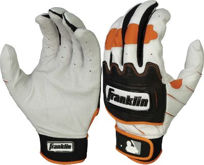 Franklin Adult Pearl/Orange Tectonic Pro Batting Gloves