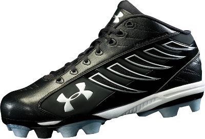 Under Armour Men's Prowler Mid Molded Baseball Cleat Blk/Sv