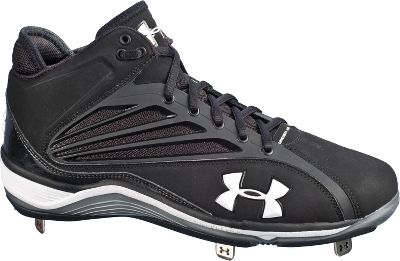 Under Armour Men's Heater Black Mid Metal Baseball Cleat