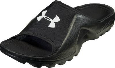 Under Armour Mens Wht/Blk Compression Slides