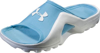 Under Armour Womens Wht/Lt.Blue Compression Slides