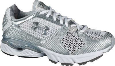 Under Armour Women's Wht/Sil Illusion Running Shoes
