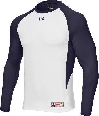 Under Armour Diamond Series Wht/Nav Long Sleeve Shirt