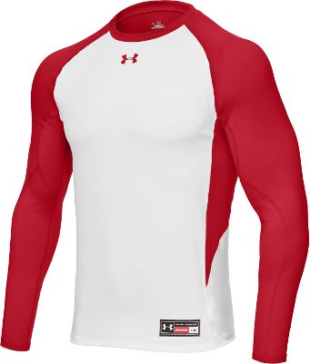 Under Armour Diamond Series Wht/Red Long Sleeve Shirt