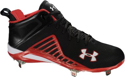 Under Armour Heater II Mid Metal Red Baseball Cleats