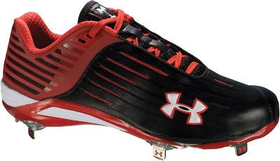 Under Armour Natural Low Metal Red Baseball Cleats