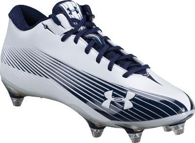 Under Armour Nitro II Wht/Navy Mid Detach Football Cleat