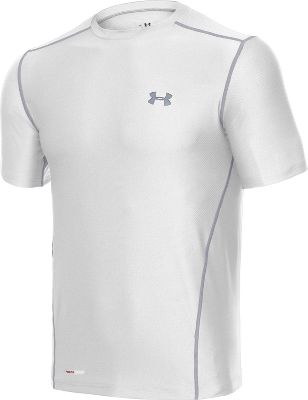 Under Armour Men's White Fitted Short Sleeve Shirt