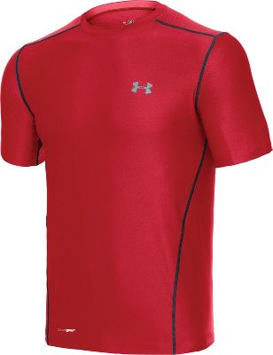 Under Armour Men's Red Fitted Short Sleeve Shirt