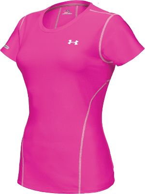 Under Armour Women's Trop Pink Fitted Base Layer Shirt