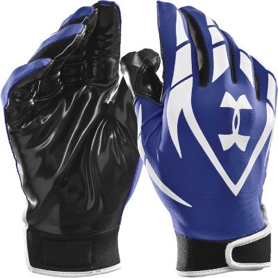 Under Armour Adult Roy/Wht HeatGear Receiver Gloves
