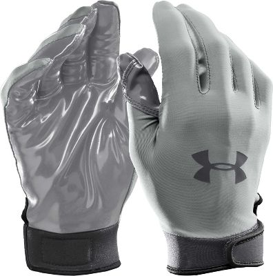Under Armour Youth Gry/Gry HeatGear Receiver Gloves