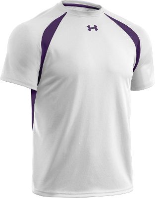 Under Armour Men's Clutch Wht/Pur Short Sleeve Shirt