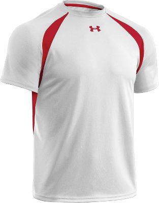 Under Armour Youth Clutch Wht/Red Short Sleeve Shirt