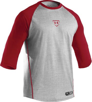 Under Armour Mens 34 Sleeve Performance Fitted Top Mens Softball Performance Shirts