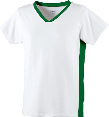 Augusta Ladies White/Dark Green Football T-Shirt