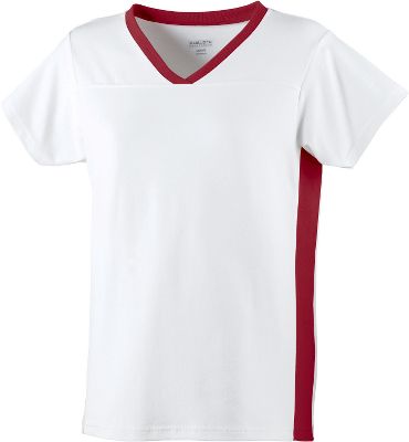 Augusta Ladies White/Maroon Football T-Shirt