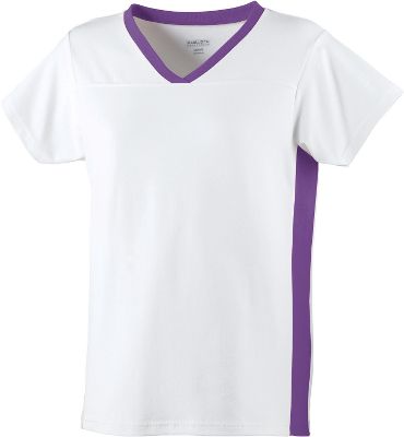 Augusta Ladies White/Purple Football T-Shirt