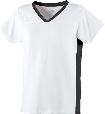 Augusta Girls White/Black Football T-Shirt