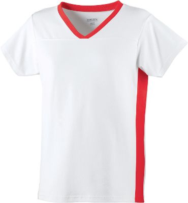 Augusta Girls White/Red Football T-Shirt
