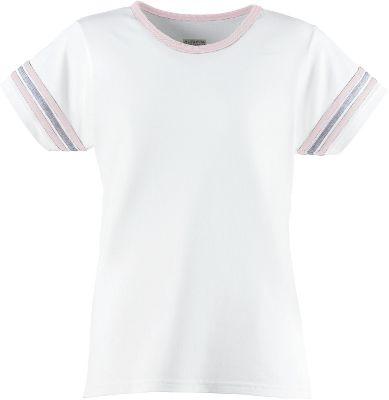 Augusta Ladies White/Lt Pink Cheer Spirit T-Shirt