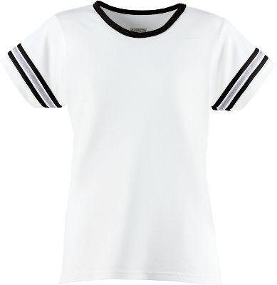 Augusta Girls White/Black Cheer Spirit T-Shirt