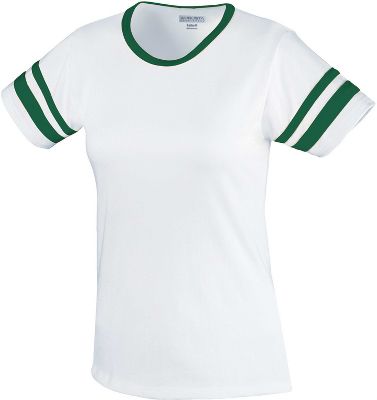 Augusta Women's White/Drk Green Cheer Camp Tee