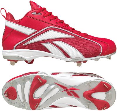 Baseball Reebok Mens Vero FL M5 Red Mid Metal Baseball Cleats