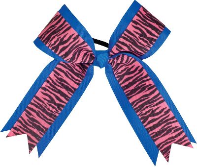 Powerbows Large Two-Toned Zebra Print Cheer Bow