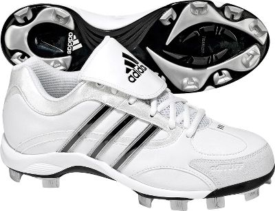 Adidas Women's Fastpitch III Wht/Blk Molded Cleats