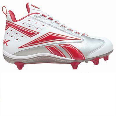 Reebok Men's NFL Thorpe Mid D2 Football Cleat Wht/Red