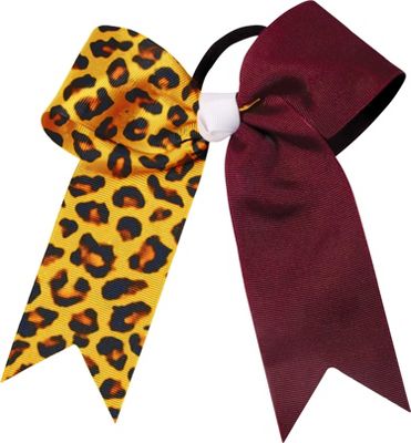 Powerbows Large Dual Color Leopard Print Cheer Bow