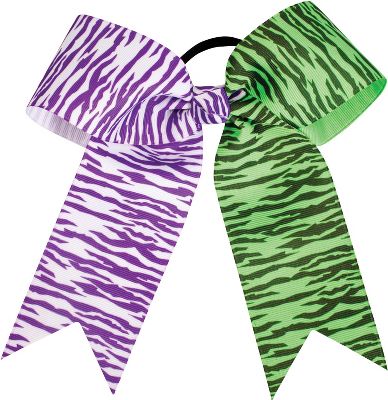 Powerbows Large Dual Color Zebra Print Cheer Bow