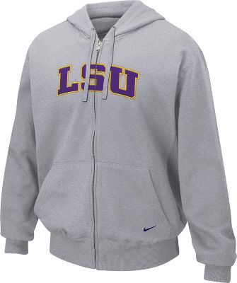 Nike Men's NCAA Full-Zip Grey LSU Hoodie