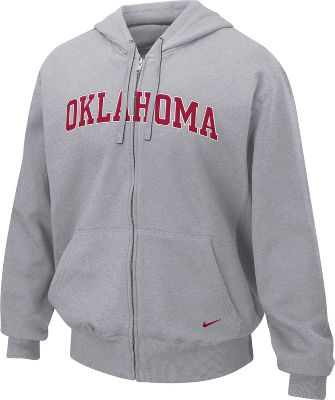 Nike Men's NCAA Full-Zip Grey Oklahoma Hoodie