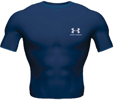 Under Armour Youth Heat Gear Full T Shirt YTH MEDIUM Navy Blue Youth Performance Softball Shirts Shorts