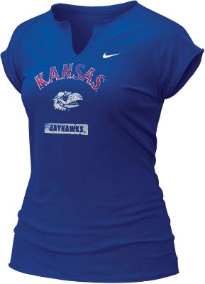 Nike Women's NCAA Kansas Raglan Tissue T-Shirt