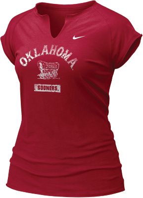 Nike Women's NCAA Oklahoma Raglan Tissue T-Shirt