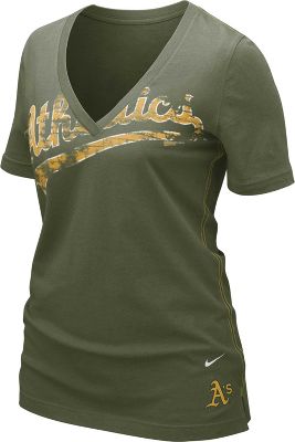 Nike Women's MLB Athletics My Team V-Neck T-Shirt