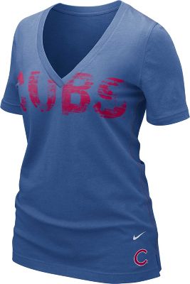 Nike Women's MLB Cubs My Team V-Neck T-Shirt